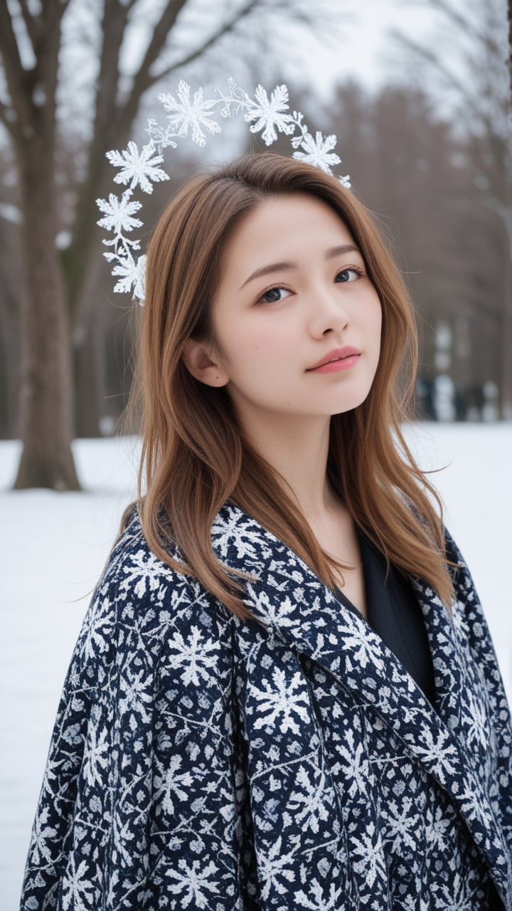 realistic photo of a Japanese woman,nsfw,"Depict a woman making a snow angel in a park covered in a blanket of fresh snow. Let the crisp air and falling snowflakes create a sense of joy and excitement. Her playful expression and winter gear add to the dynamic and carefree feel of the image.", (best quality), (masterpiece), 16k, 8K, ultra detailed, detailed skin, detailed face, masterpiece, best quality, ultra-detailed, intricate details, high resolution, 8k, sharp focus, vivid colors, high contrast, cinematic lighting, score_9, score_8_up, score_7_up, score_6_up, score_5_up, score_4_up