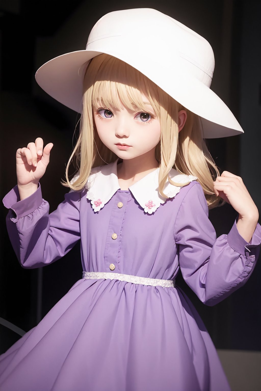 maribel_hearn,mob_cap,purple_dress,white_headwear,looking_at_viewer,1girl,solo<lora:maribel_hearn:1>,simple background,white backgroundmasterpiece,best quality, highly detailed, 