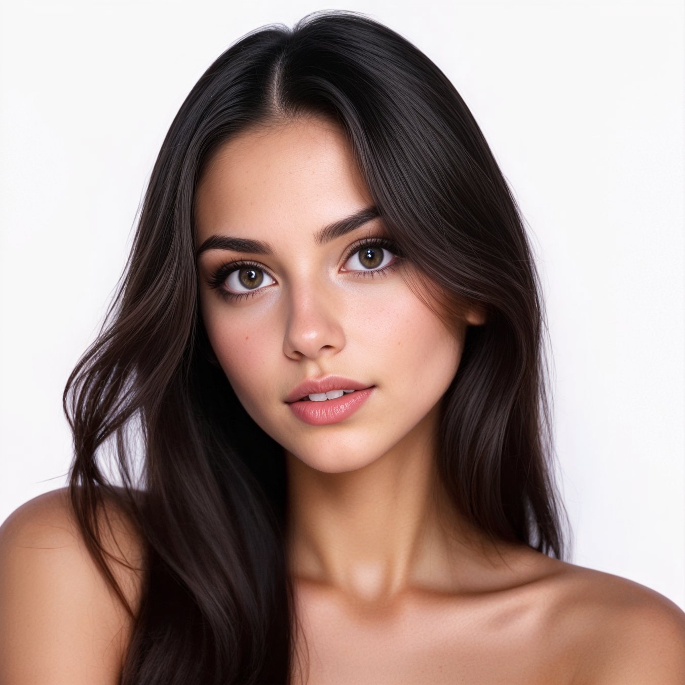Realistic photo of a beautiful girl,  long dark hair,  very detailed ebony eyes by LatinaLover-VZLA2 on Tensor.Art