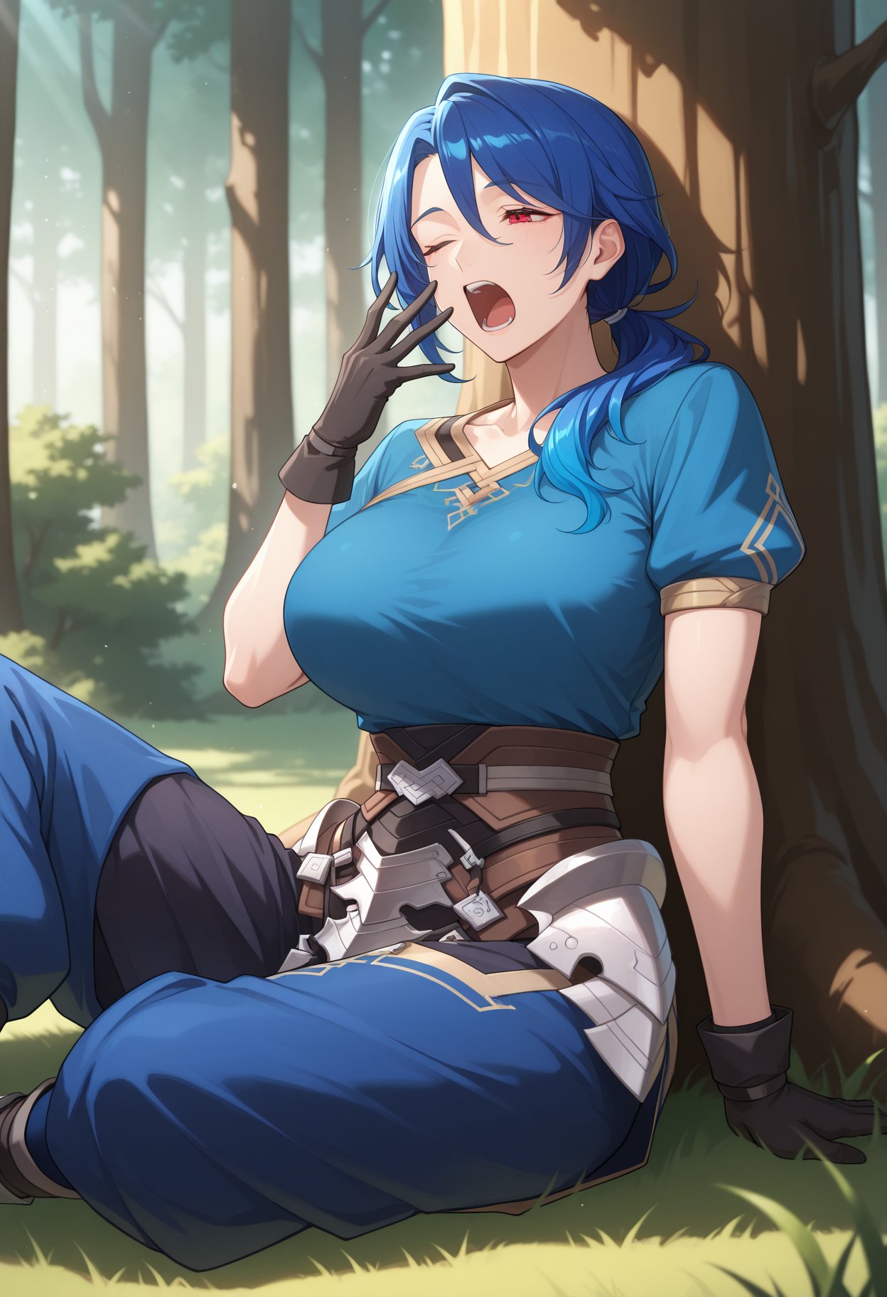 1girl,  mature female,  large breasts by RandeiTheWitch on Tensor.Art