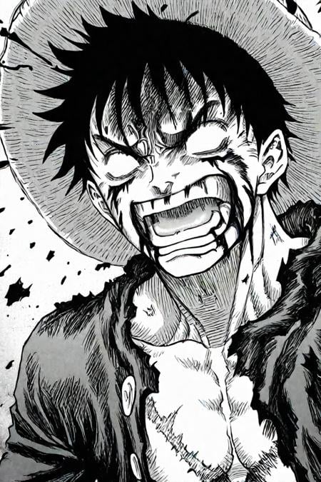 Luffy,  red jacket,  scar on chest by user_680967095118289292 on Tensor.Art