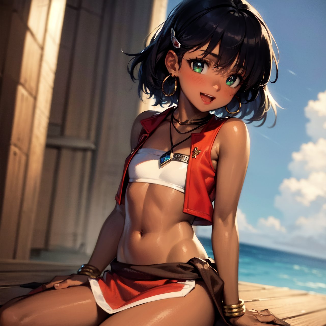nadia la arwall,  outdoors,  blue sky by Ttan on Tensor.Art