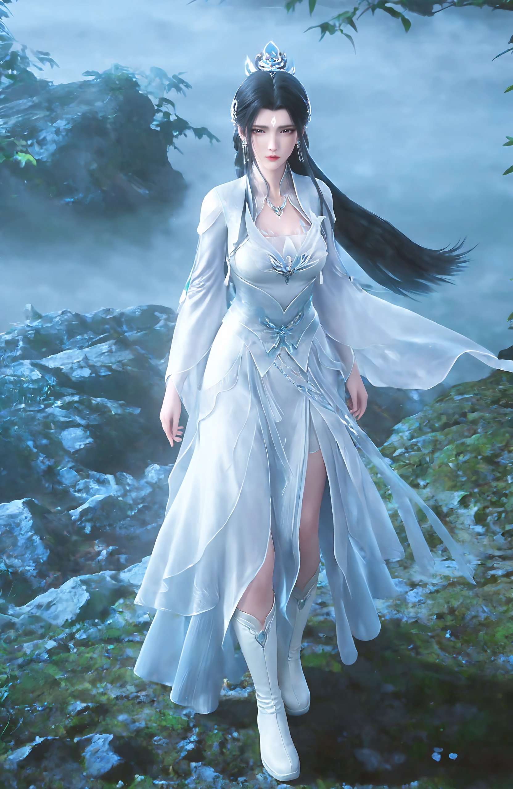 1girl,  long hair,  black hair by 天海TianHai on Tensor.Art