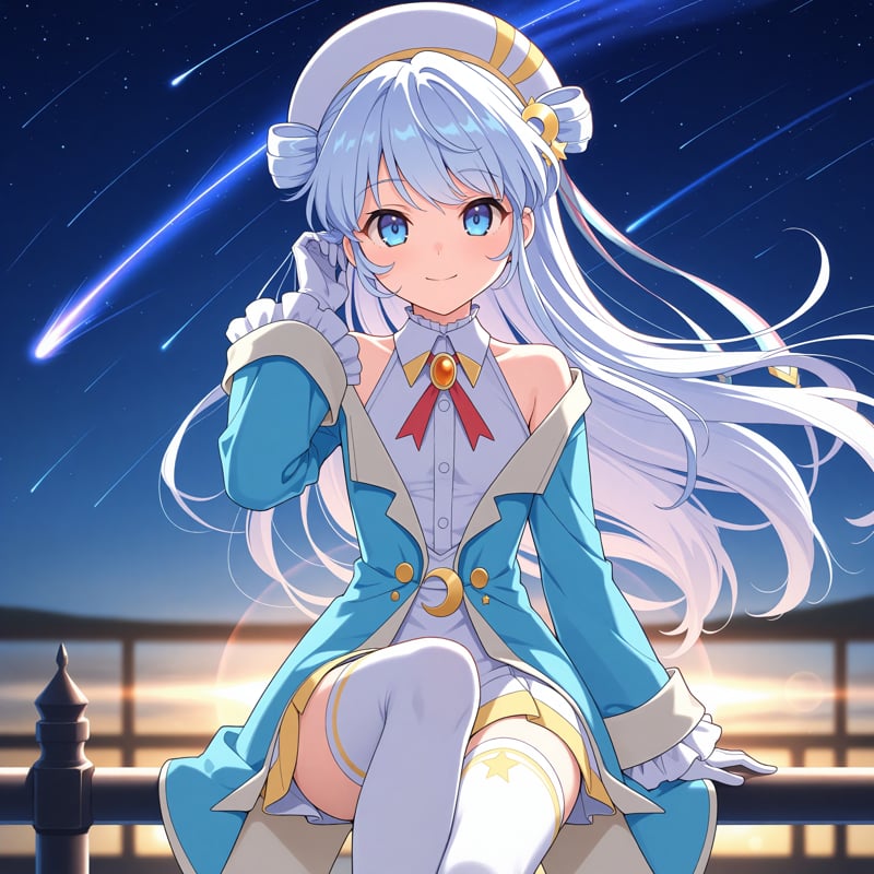 Dia Viekone,  double bun,  star hair ornament by Ttan on Tensor.Art