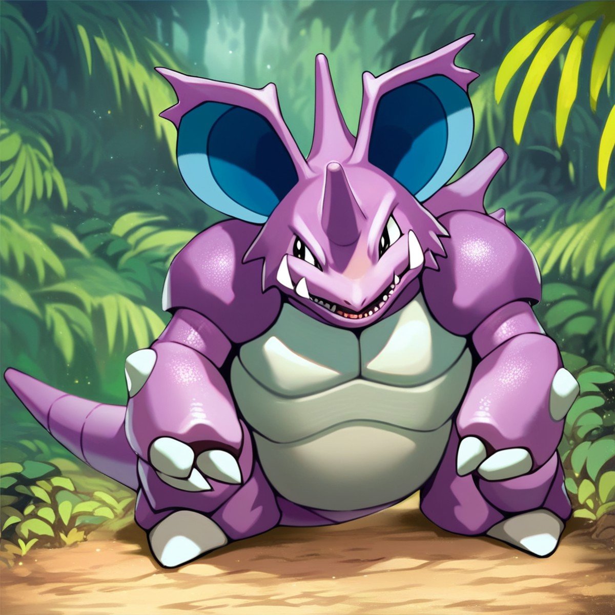 solo male,  nidoking,  feral by user_735282200731431107 on Tensor.Art