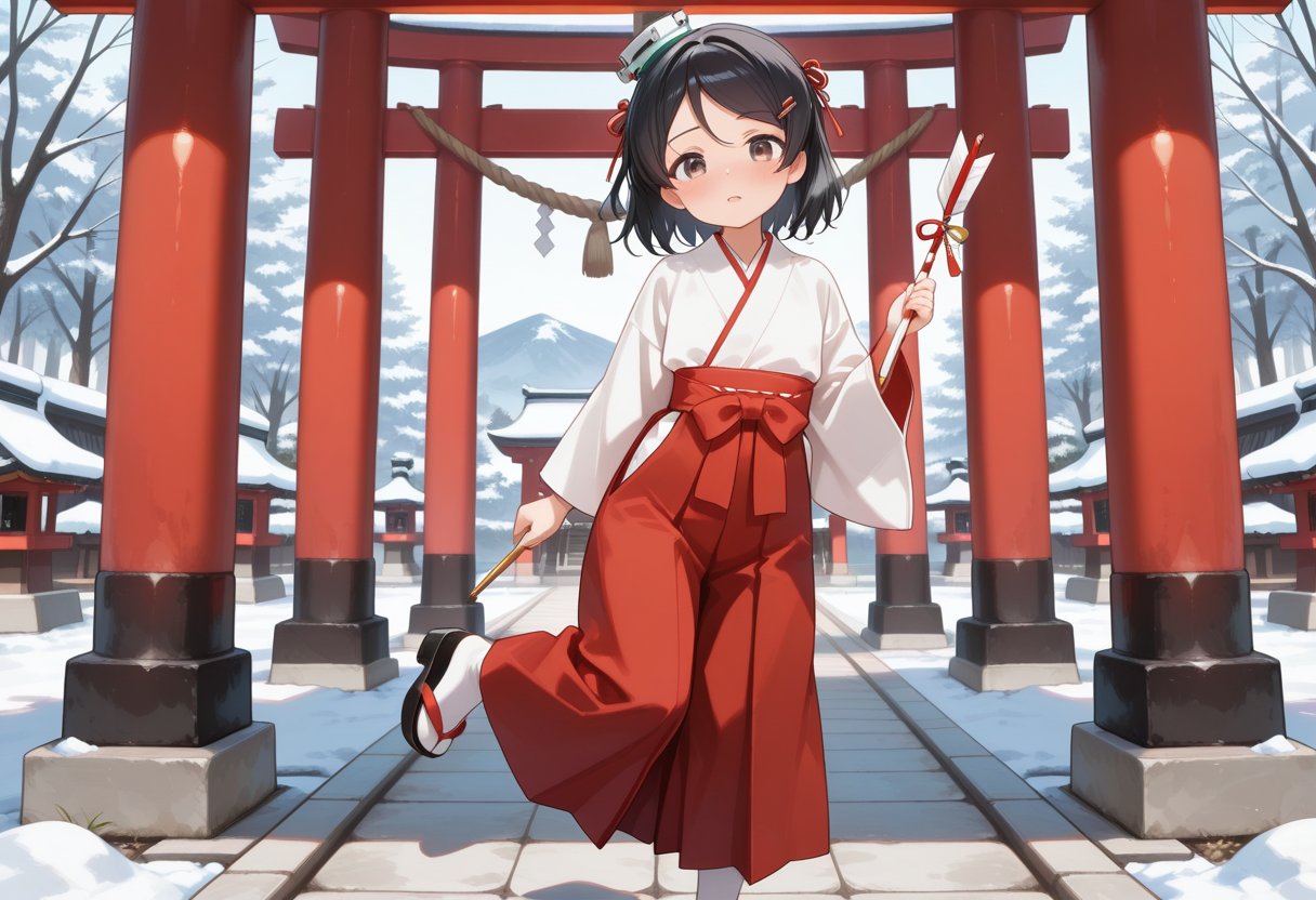 1girl,  solo,  shrine maiden by miaomiao on Tensor.Art