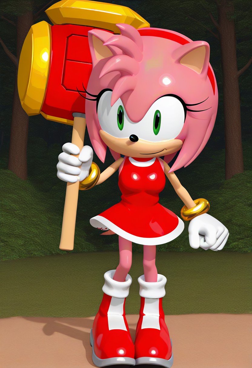 solo female,  Amy Rose,  pink fur by Sonic X on Tensor.Art