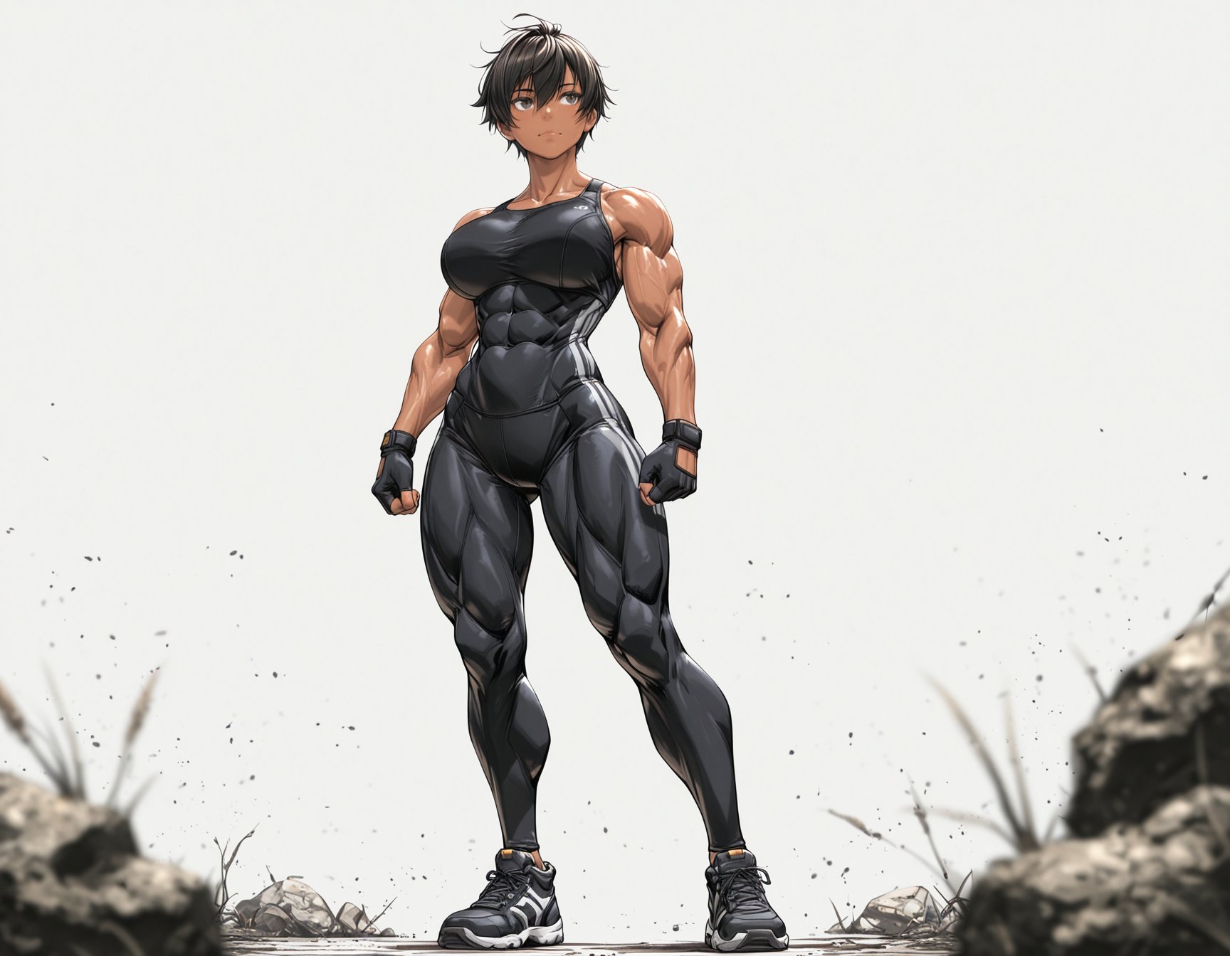1girl,  gc_muscular_female,  tomboy by WhiteCaliberFox on Tensor.Art
