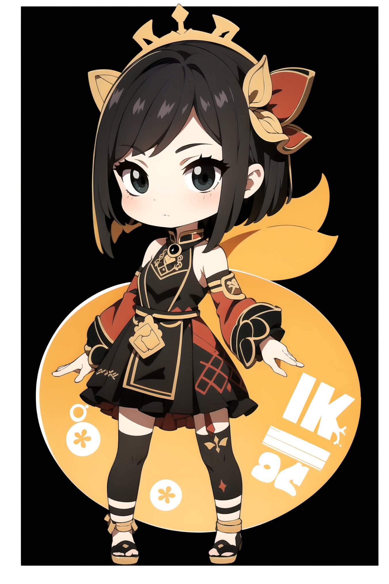 (best quality:1.4),(masterpiece:1.4),(8K:1.4),(extremely detailed:1.4),1girl,(black eyes:1.2),(black hair:1.2),full body,(chibi:1.4),