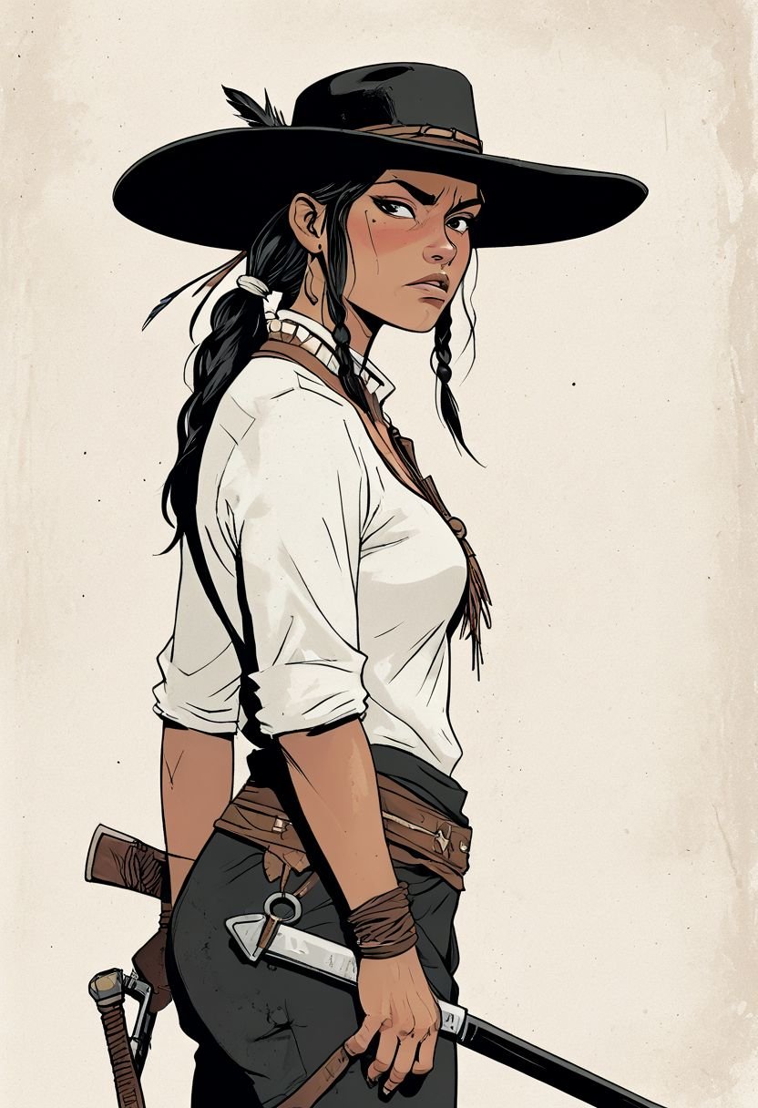 cheyenne,  High contrast,  minimalistic by inknoir on Tensor.Art