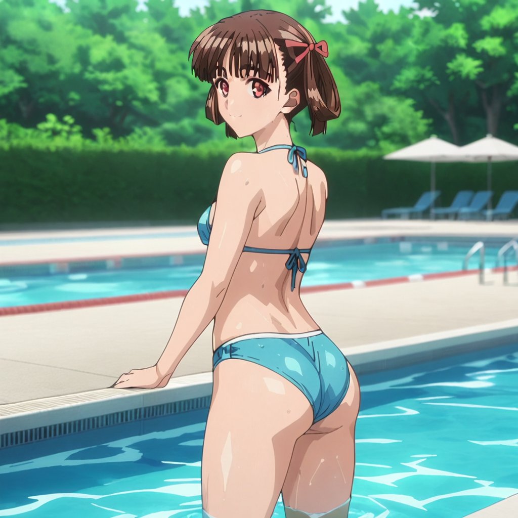 soratani natsuki,  red eyes,  brown hair by Stigma Head on Tensor.Art