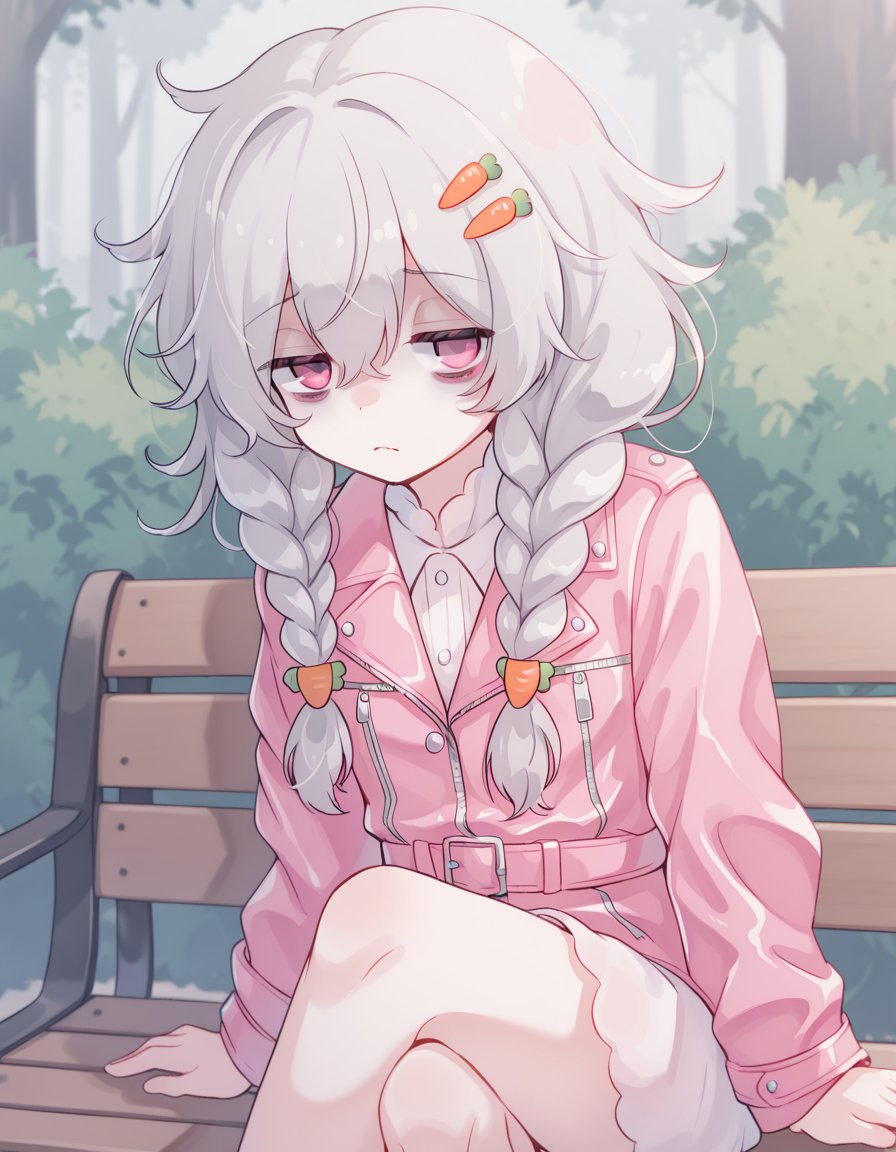 fstyle solo1girl,  silver hair,  twin braids by user_874754251056777575 on Tensor.Art
