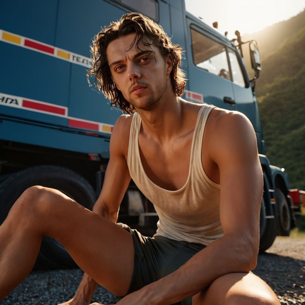 low camera shot,  Thomas Ceccon a man ,  rugged by HottiesnHotties on Tensor.Art