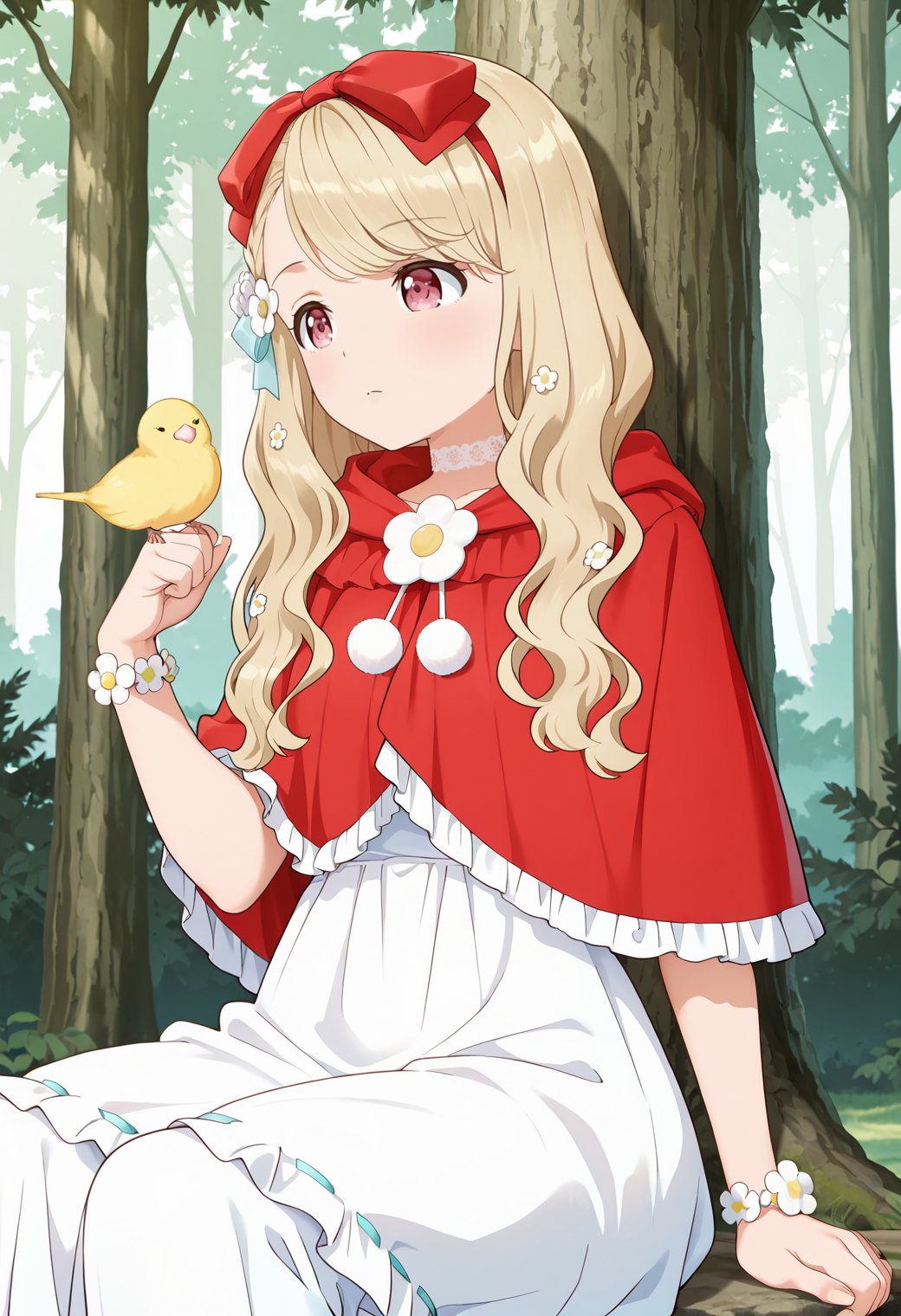 TotoRedHood,  wavy long hair,  head bow by user_864208480699948080 on Tensor.Art