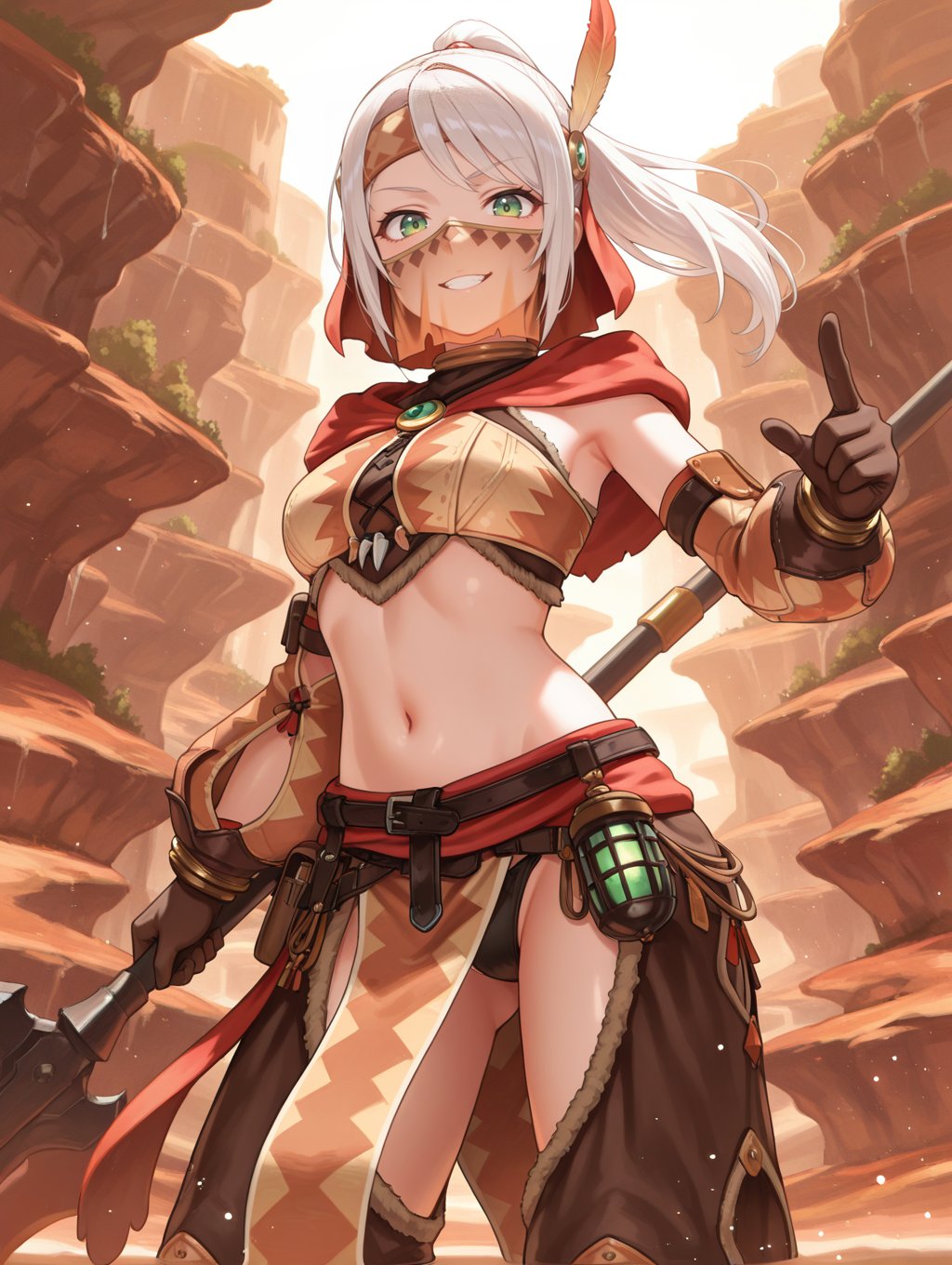 kuluyaku armor,  1girl,  navel by miaomiao on Tensor.Art