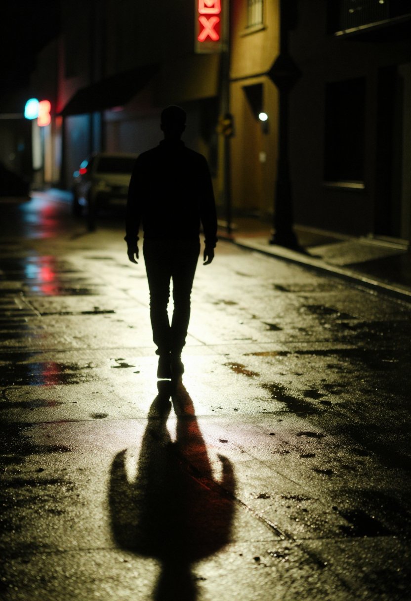 cinelightX,  cinematic night street portrait,  neon lights by Pongmontree on Tensor.Art