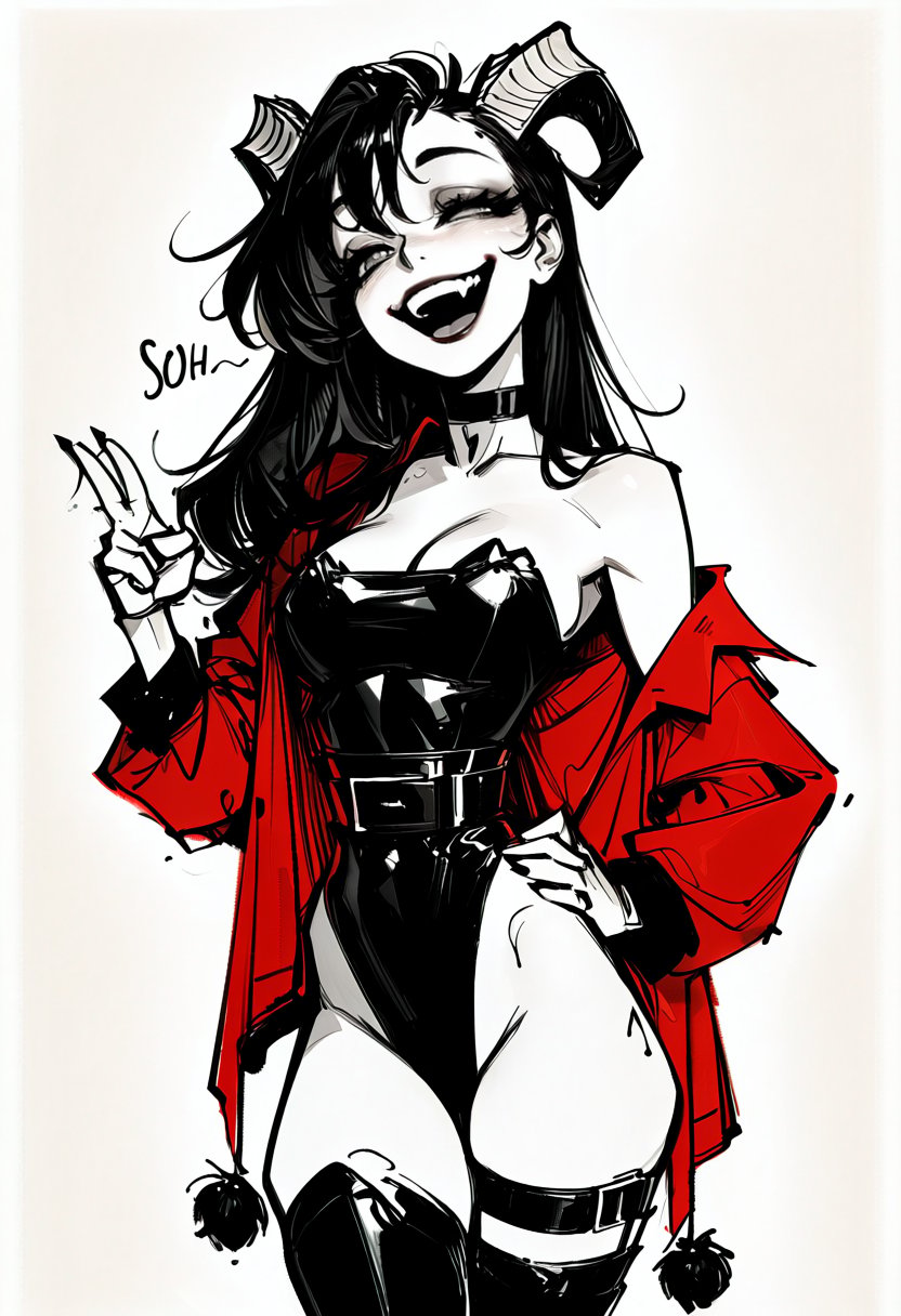 monochrome,  partially colored,  sketch by inknoir on Tensor.Art