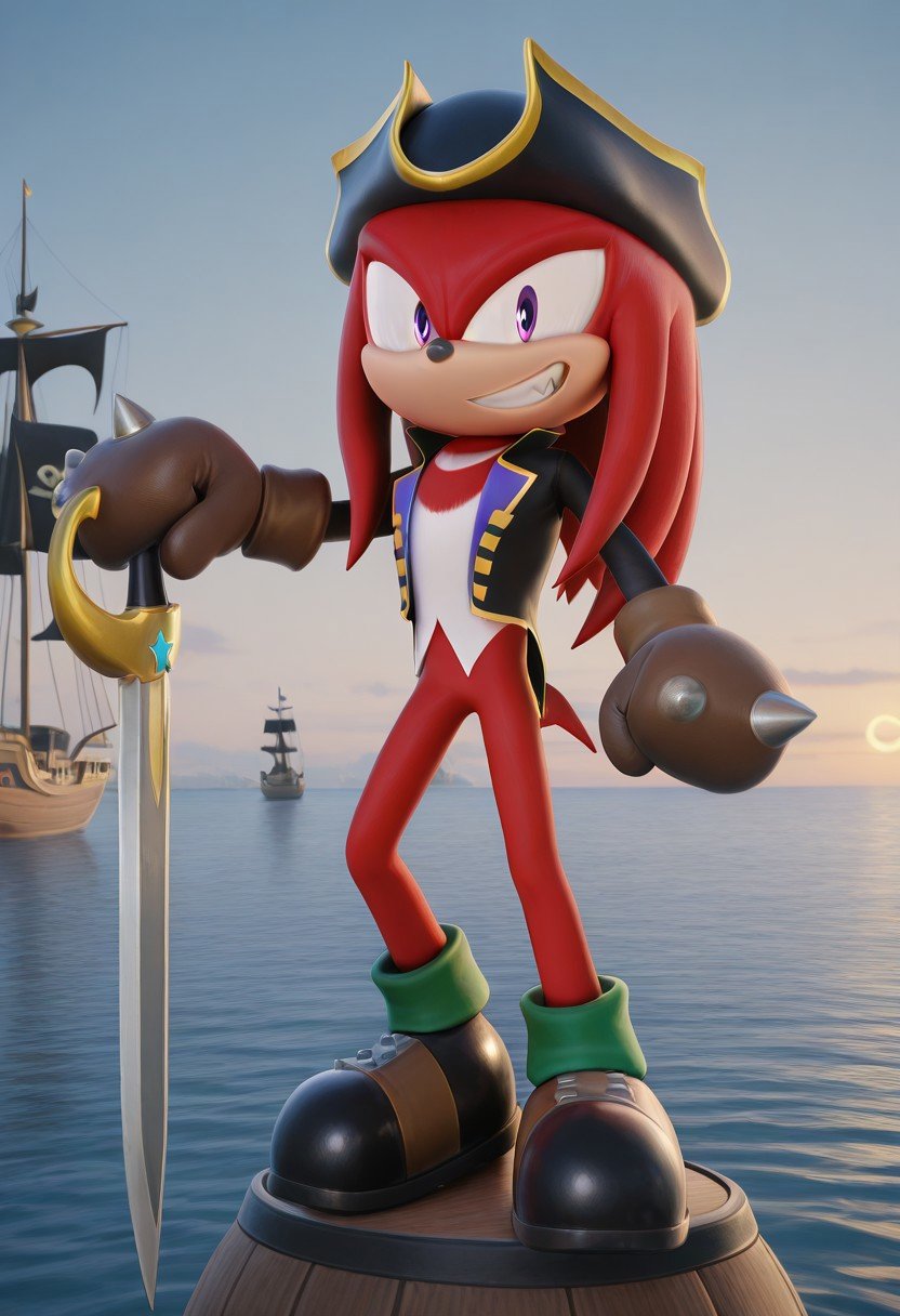 solo male,  Knuckles The Echidna,  Captain Dread Outfit by Sonic X on Tensor.Art