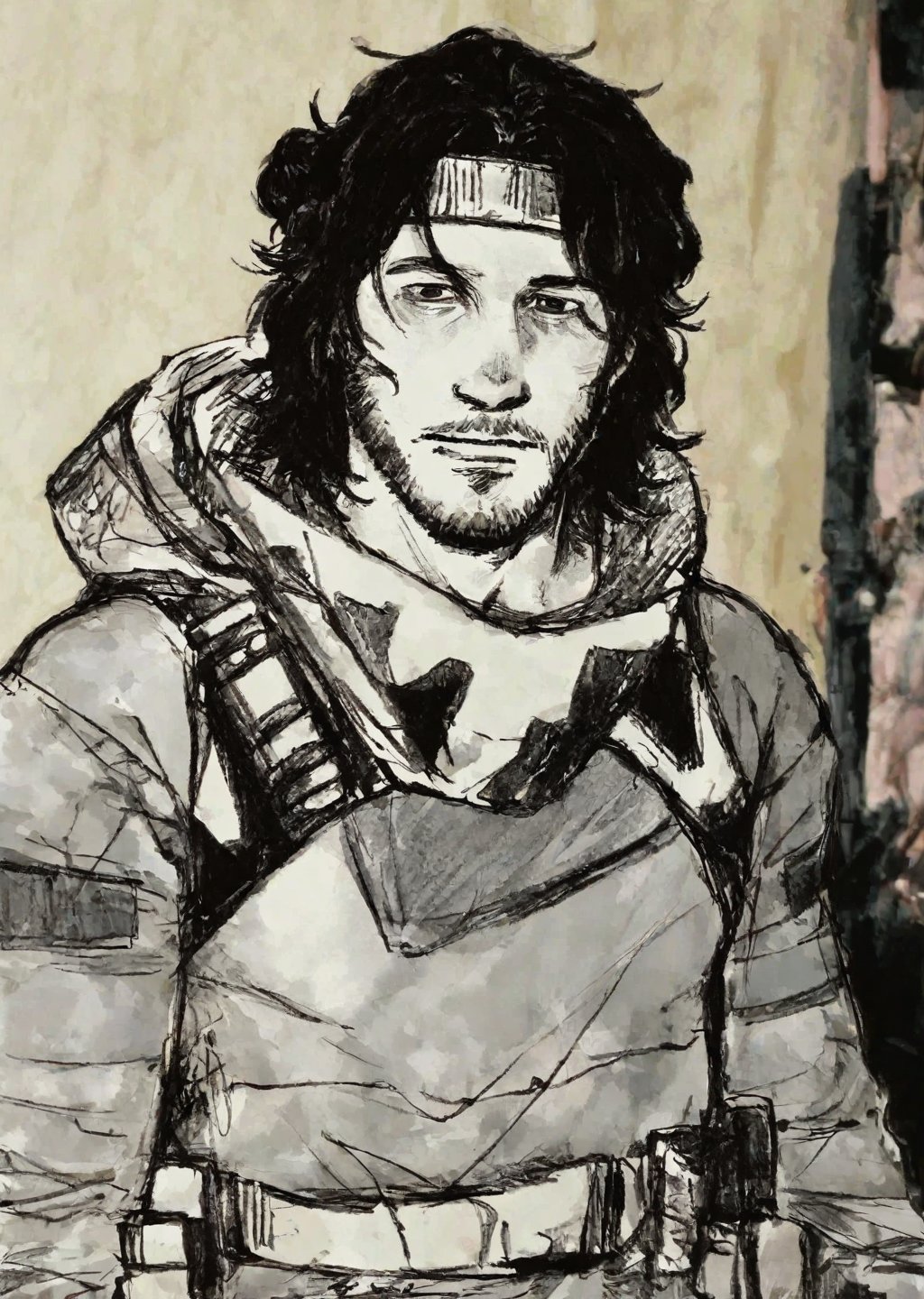 simon (iron lung),  black hair,  wavy hair by crushcries on Tensor.Art