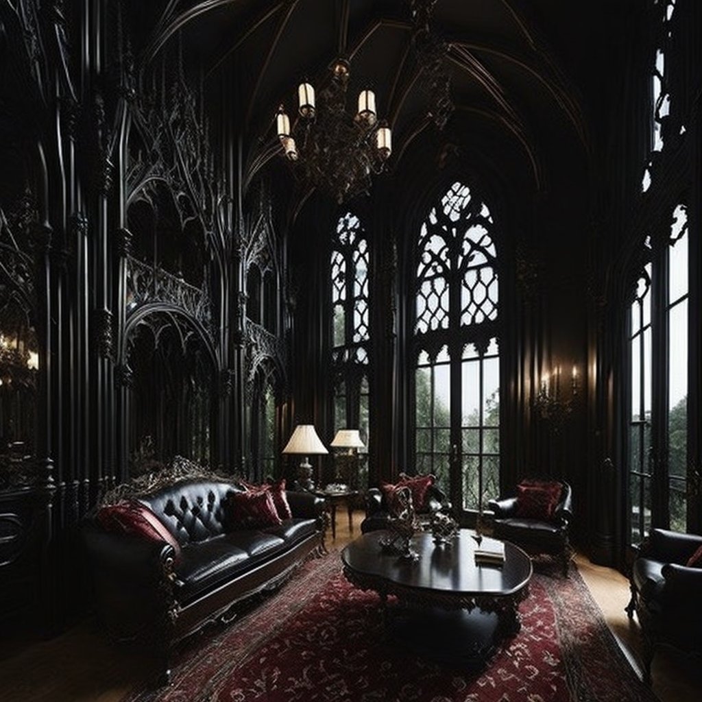 <lyco:Gothic_style_interior_design_Sa_May:1.0>  Gothic style interior design of  restouran