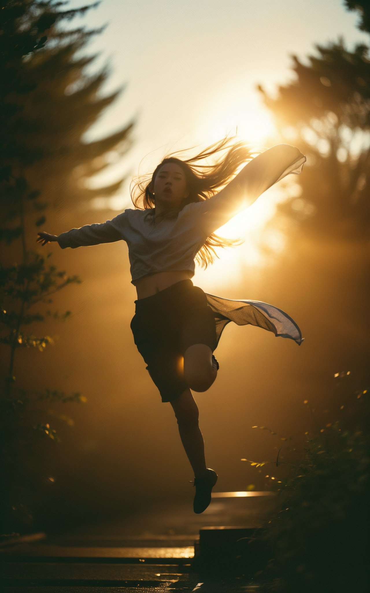 mundane photograph,flat lighting,Warm lighting,50mm,bokeh,volumetric lighting,Indirect light,Samsung Galaxy,Romantic,Slow Shutter Speed,Light and shadow plays,Cinematic,Fujicolor Pro 400H,Depth of field 270mm,Sunlight,Direct light,Sakura Hateful ("Jump, might as well jump, put it in, jump, go ahead and jump.":1.2),Fujicolor Superia X-TRA 400,,