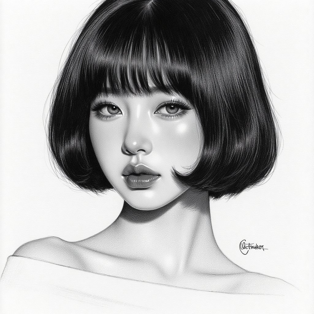 Hyperrealistic B and W graphite pencil sketch ABSOLUTE MASTERPIECE of altísima calidad de dibujo on textured paper with vi...