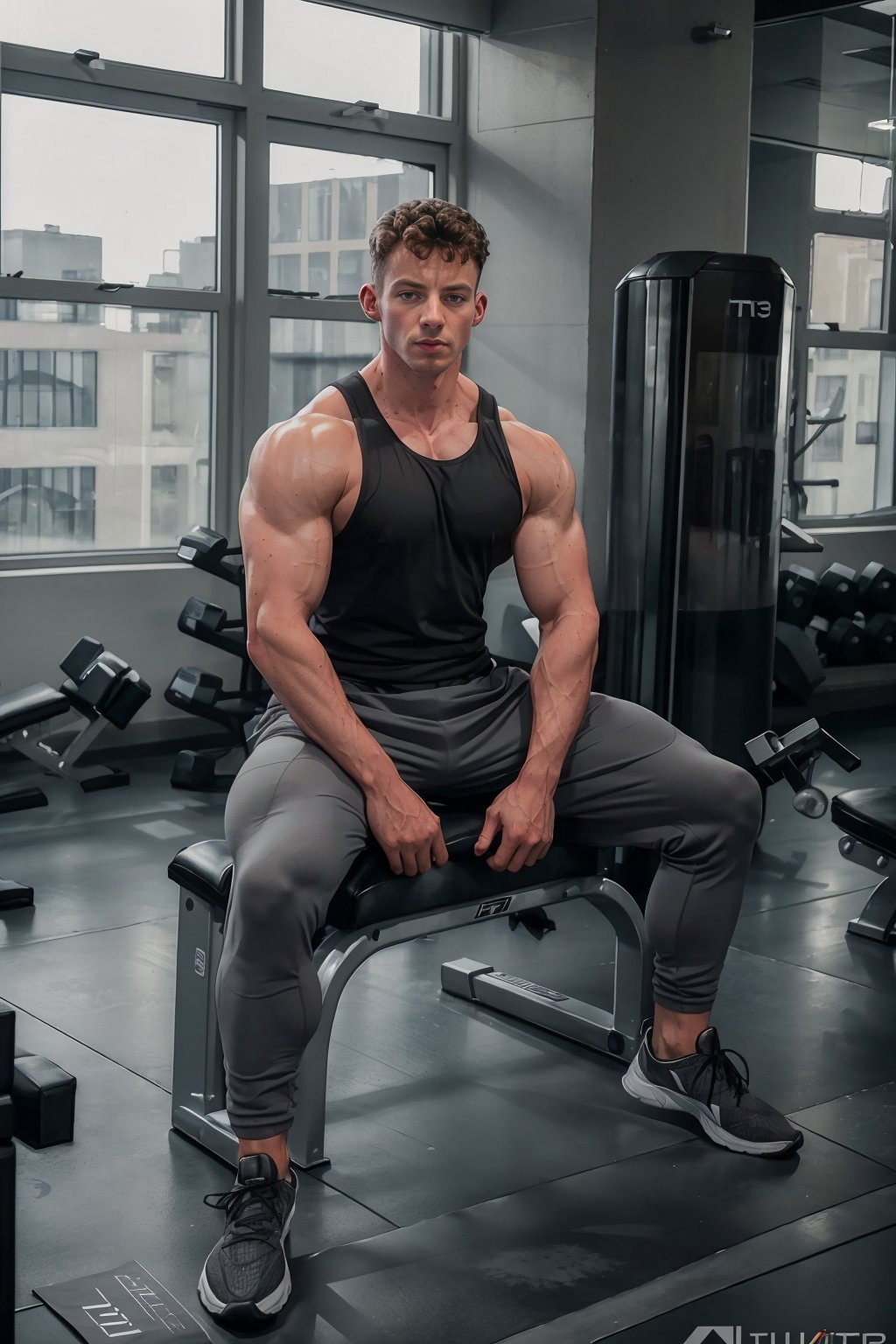 modern gym,  large windows,  high ceiling by txhorn75 on Tensor.Art