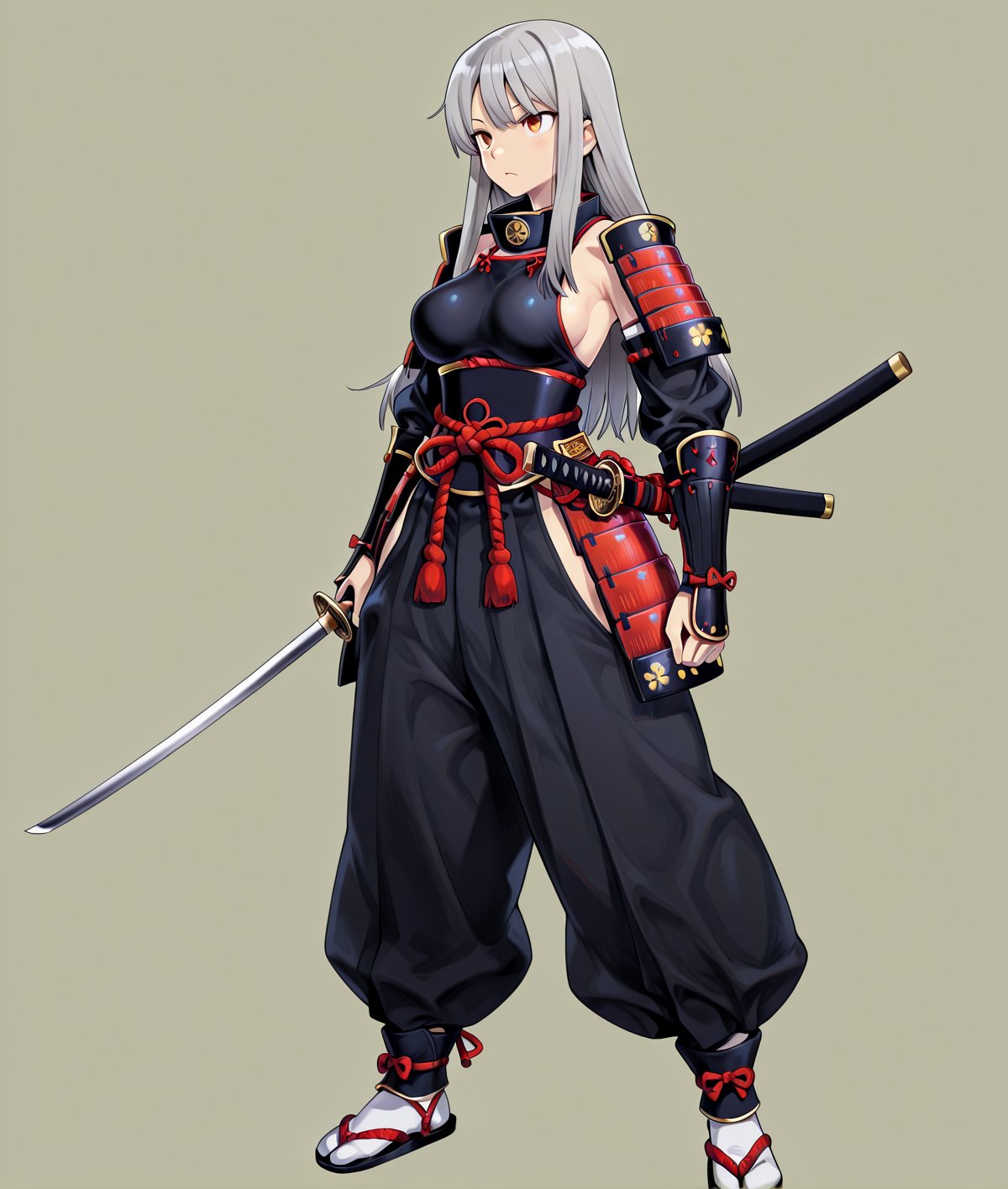 Nanashi_Style,  simple background1girl,  japanese armor by HaZE on Tensor.Art