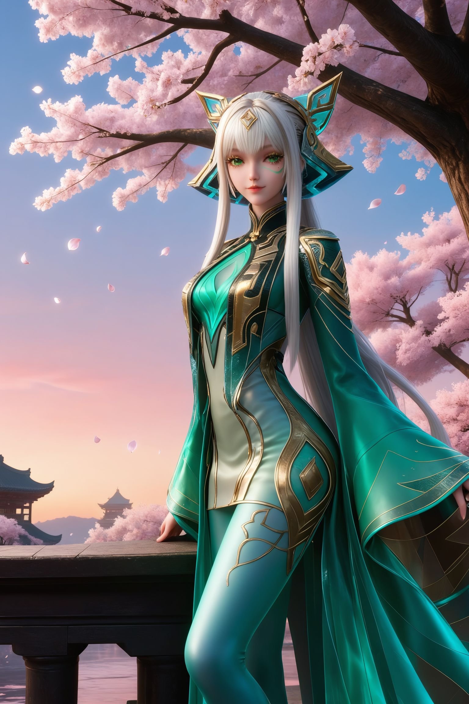 1girl,  long,  flowing white hair by 漫 on Tensor.Art
