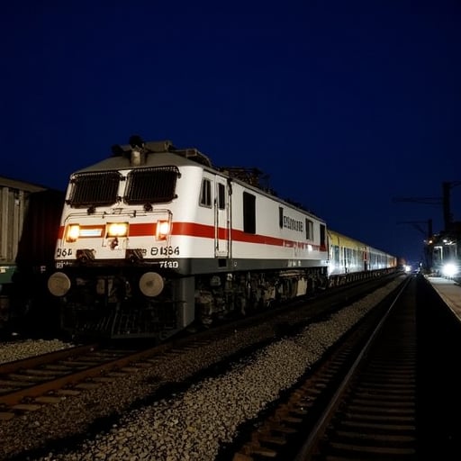 WAP 7,  train locomotive,  night by user_763273838334218033 on Tensor.Art