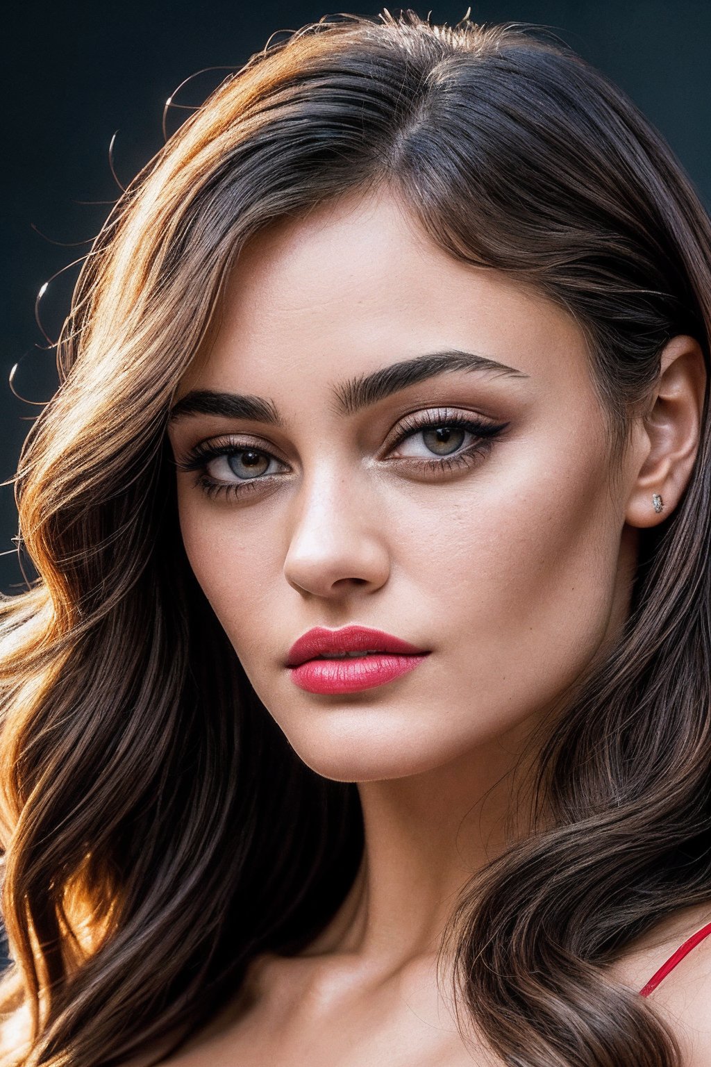 EllaP_SoloTI_v1,  (In bold,  glamorous makeup featuring dramatic winged eyeliner by Solo on Tensor.Art