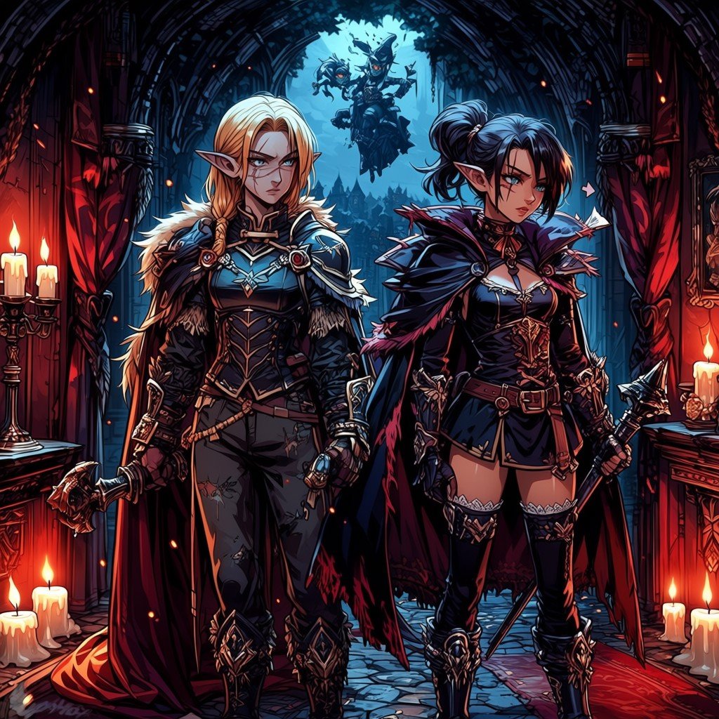 multiple girls,  1boy,  pointy ears by 爱丽丝王 on Tensor.Art