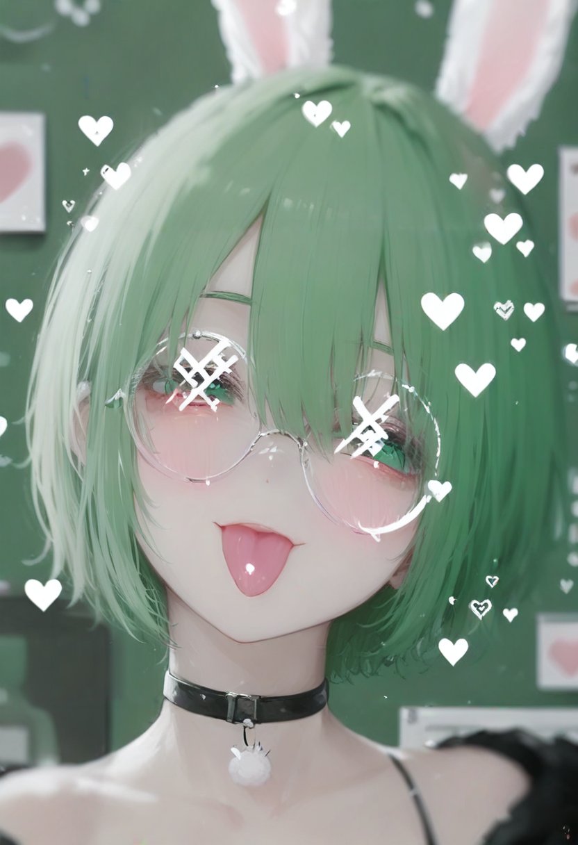 1girl,  tongue out,  tongue by silvermoong on Tensor.Art