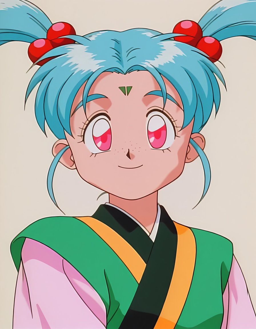 retro artstyle,  sasami,  blue hair by Wacky Taco 43 on Tensor.Art