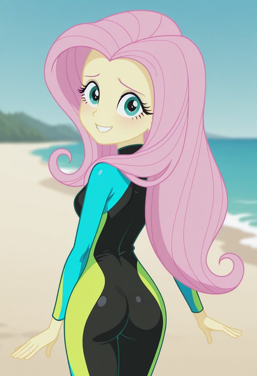 fluttershy_swimsuit,  rear view,  show back by tupirish on Tensor.Art