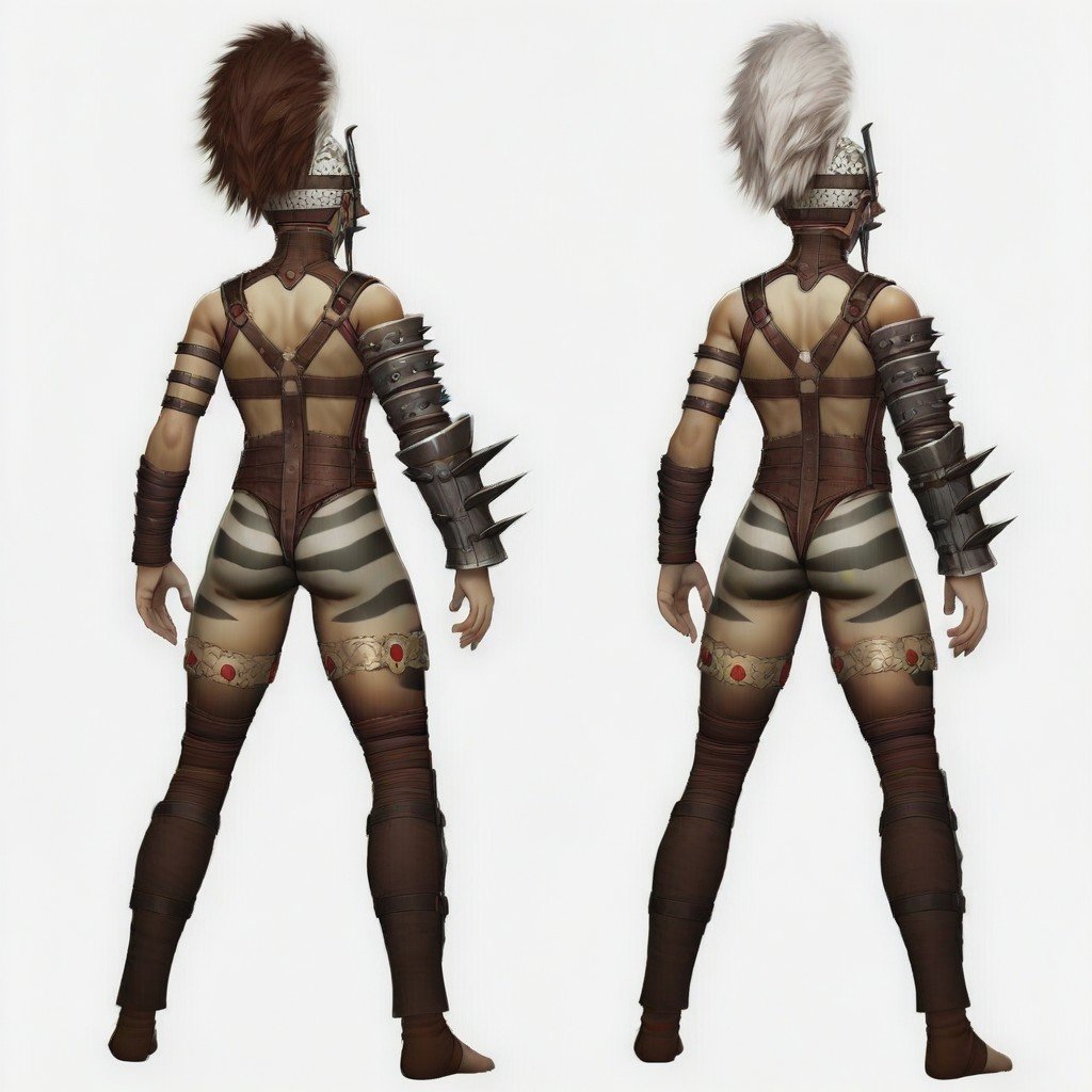 ferra,  in back off,  red and white mohawk crest by Derracias35 on Tensor.Art