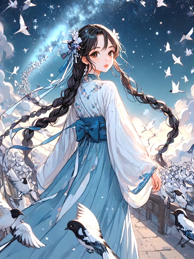 source_anime,  magpie bridge,  birds flock by 鬼畫符 on Tensor.Art