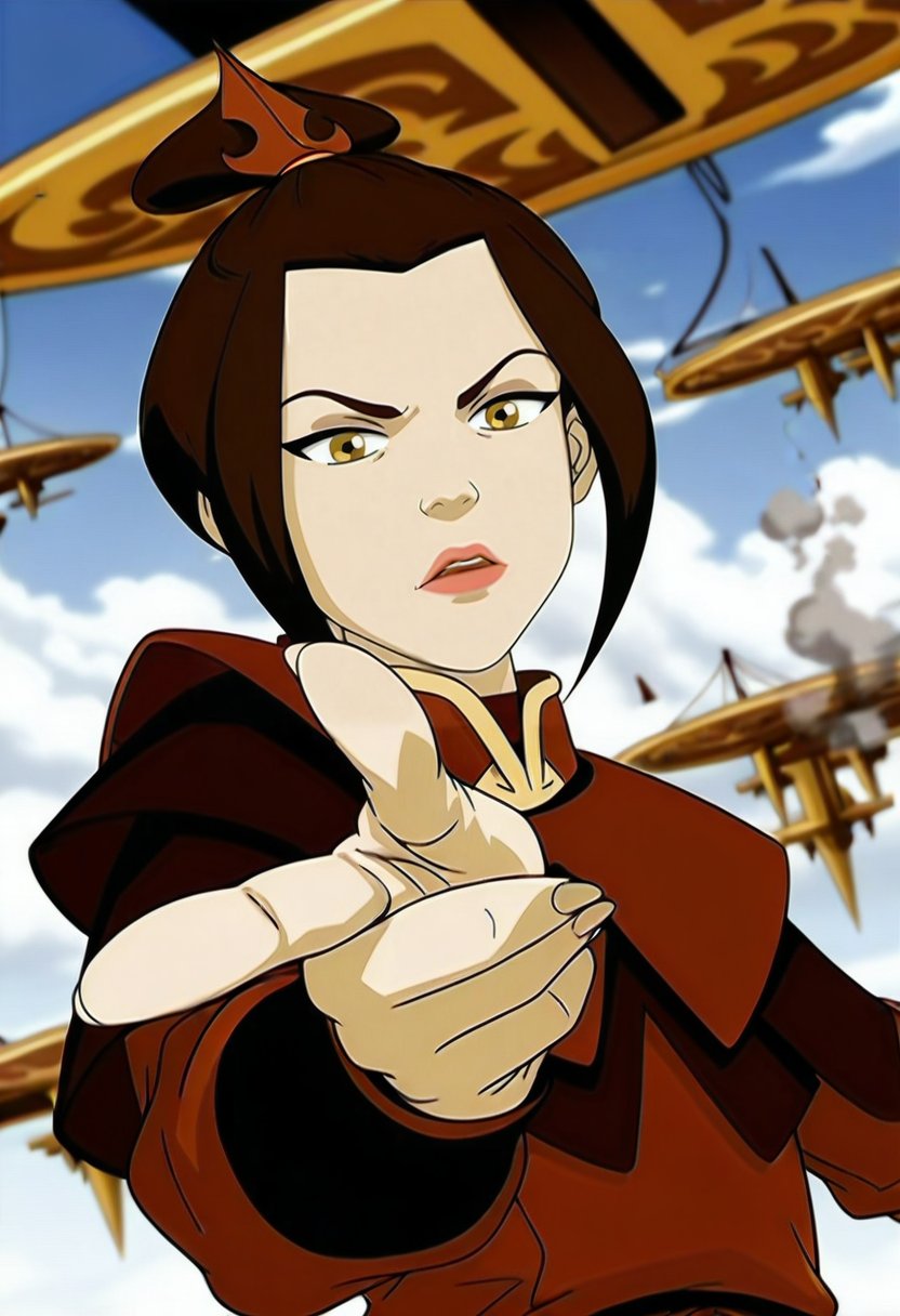 In the avatar TV animation style,  Azula,  1girl by Altimater on Tensor.Art