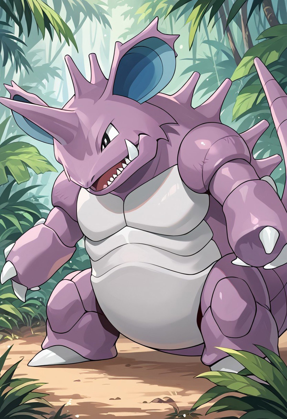 solo male,  nidoking,  feral by user_735282200731431107 on Tensor.Art