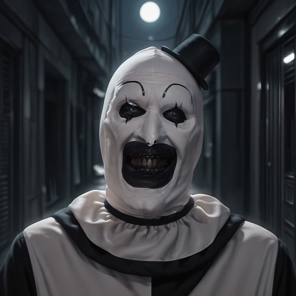 ar1thec1own,  black and white costume,  no human by user_802511920816123211 on Tensor.Art