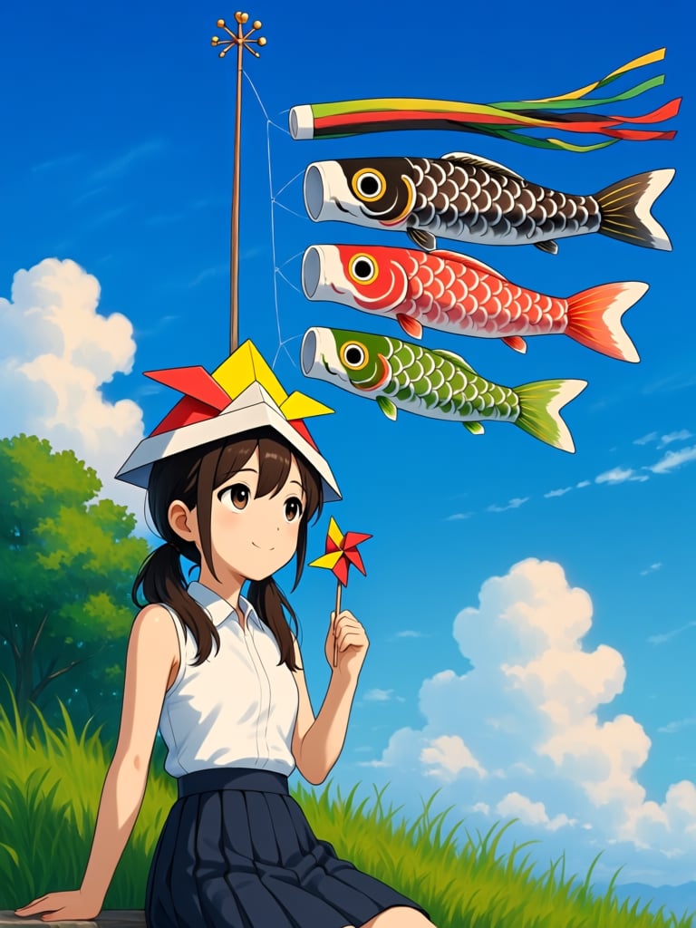 Three koi fish,  their colors being black,  red by 鬼畫符 on Tensor.Art