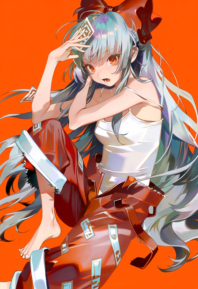1girl,  fujiwara no mokou,  long hair by silvermoong on Tensor.Art