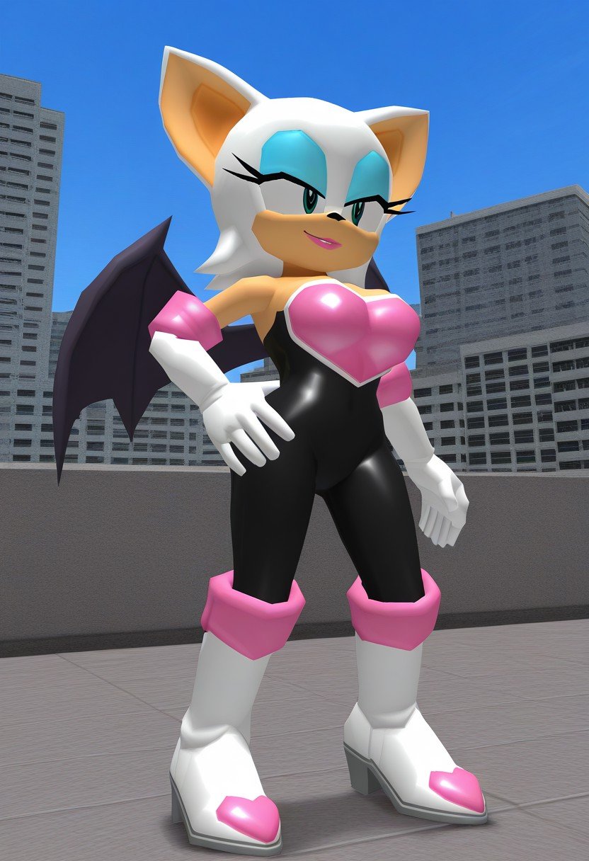 solo female,  Rouge The Bat,  white fur by Sonic X on Tensor.Art