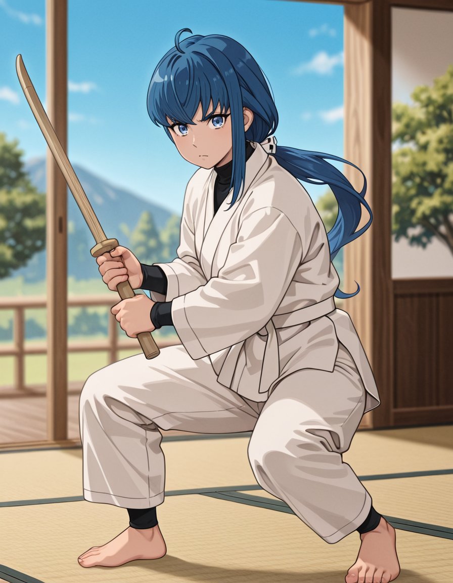 nina farion (mushoku tensei),  long hair,  blue hair by soralz on Tensor.Art