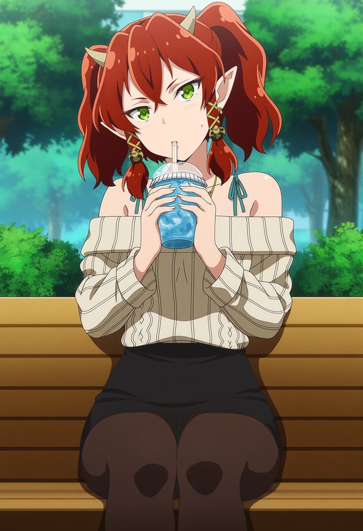 anime screencap,  1girl,  green eyes by NeclordX on Tensor.Art