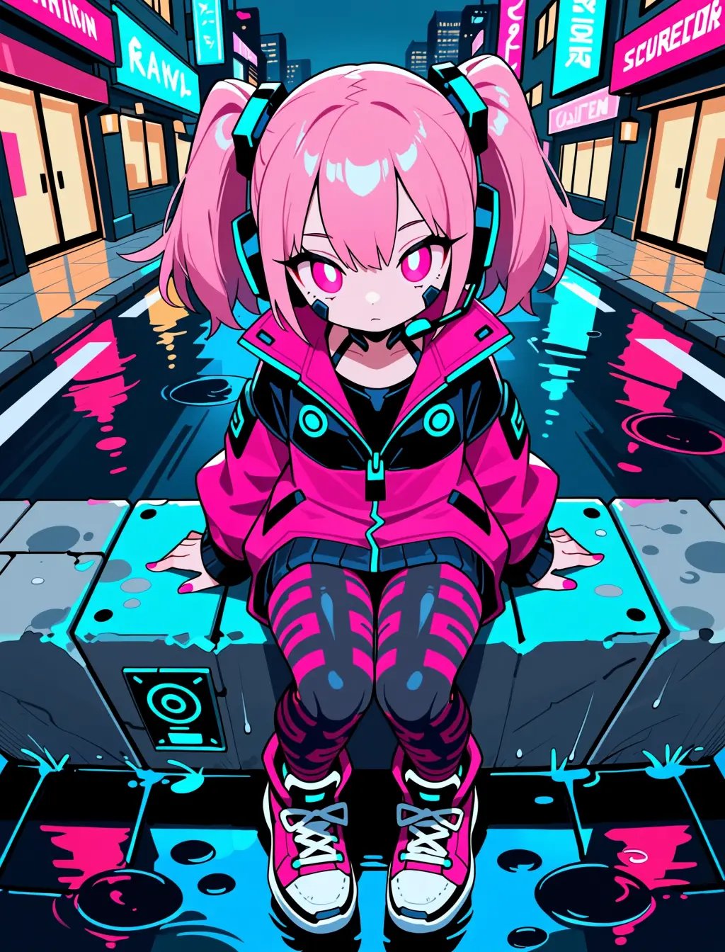 1girl,  solo,  pink hair by inknoir on Tensor.Art