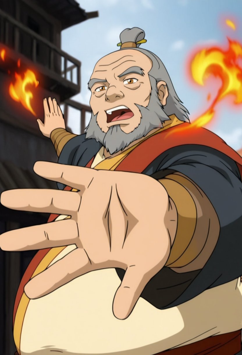 In the avatar TV animation style,  Uncle_Hiro,  1boy by Altimater on Tensor.Art