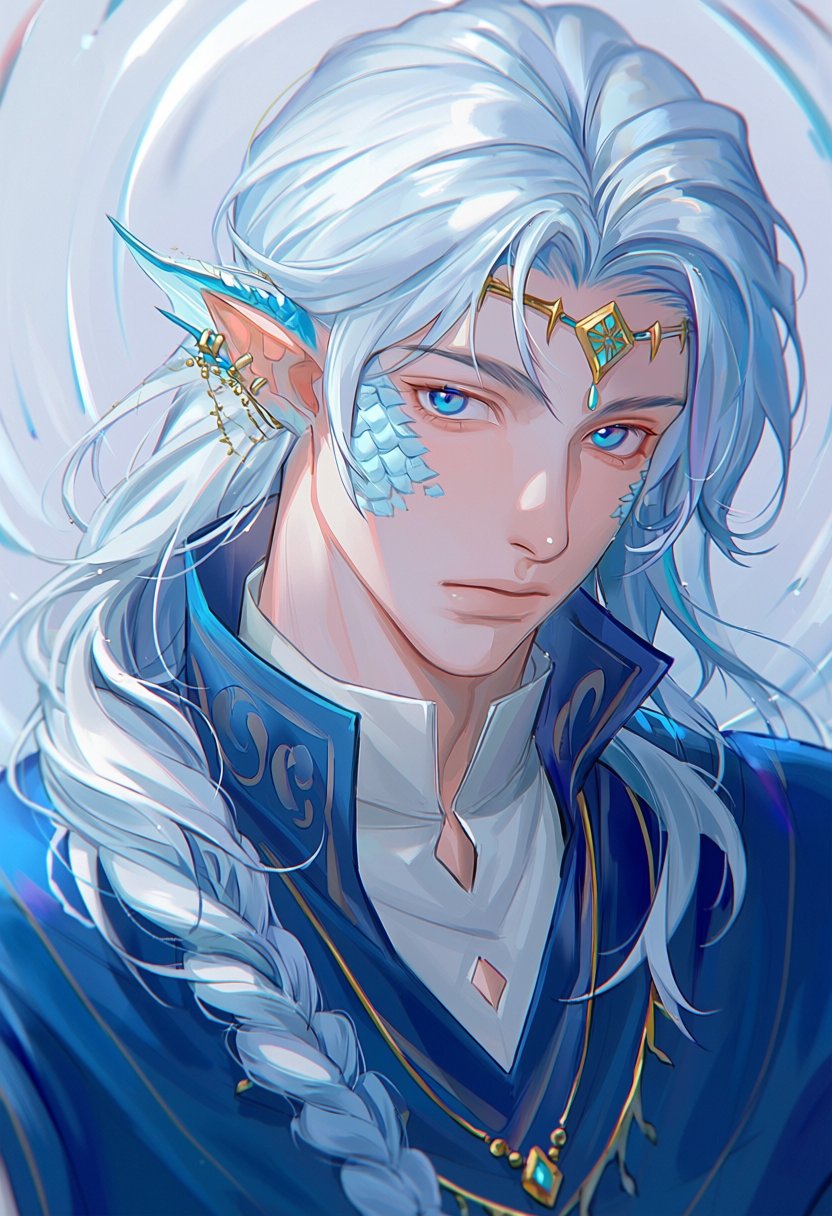 1boy,  blue eyes,  blue scales by MissFidonyo on Tensor.Art