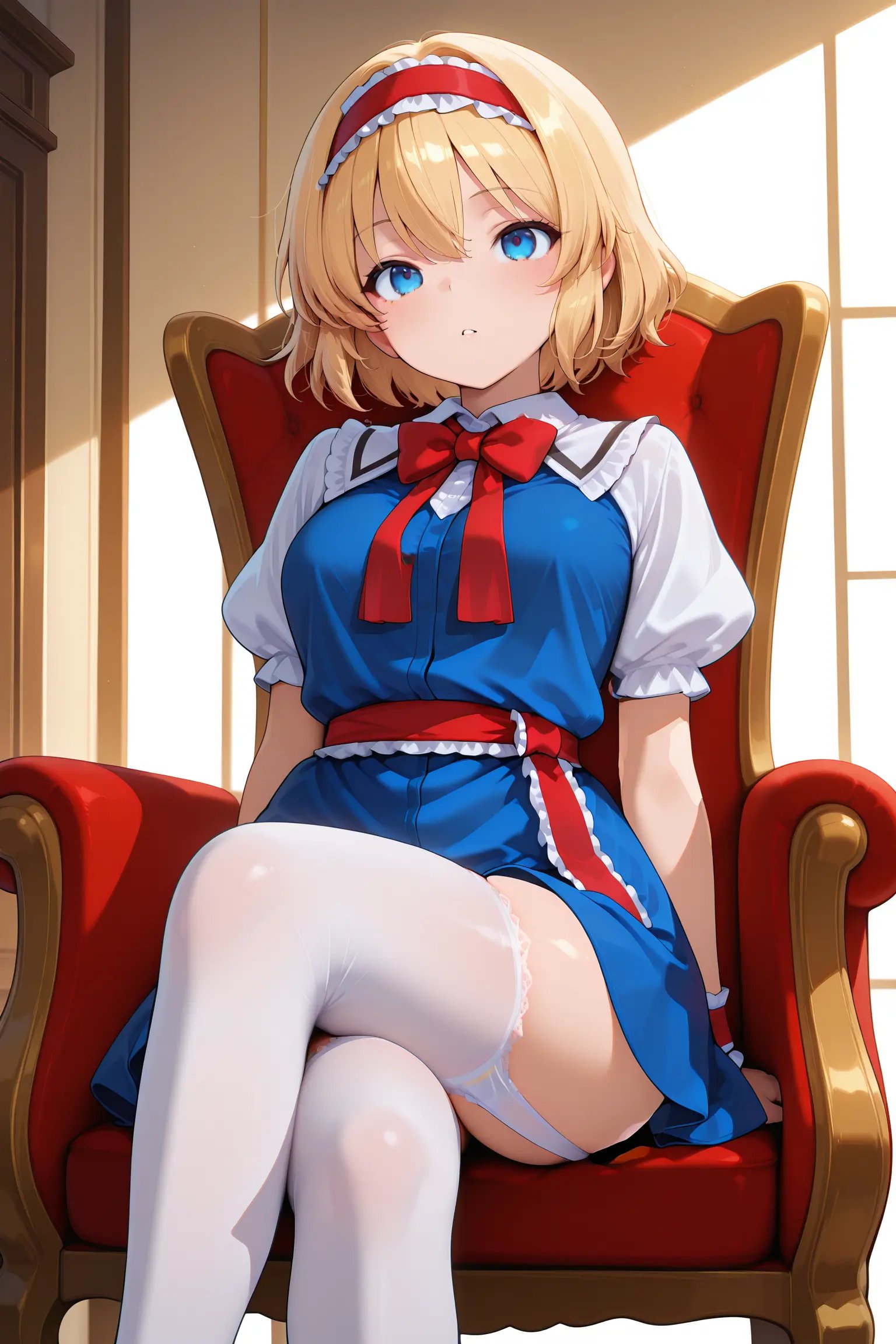 1girl,  suspender_thighhighs ,  lace-trimmed thighhighs by reprinter on Tensor.Art