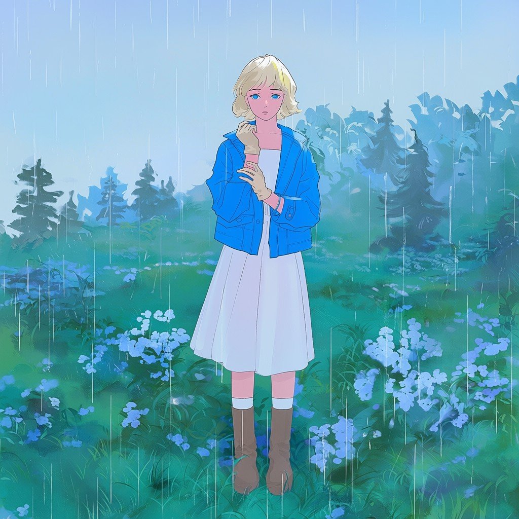 rain,  blonde hair,  solo by Ruygen on Tensor.Art